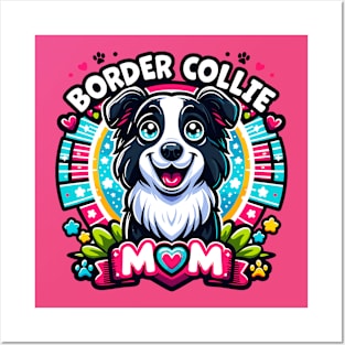 Border Collie Mom: Cheerful Cartoon Dog Love Design Posters and Art